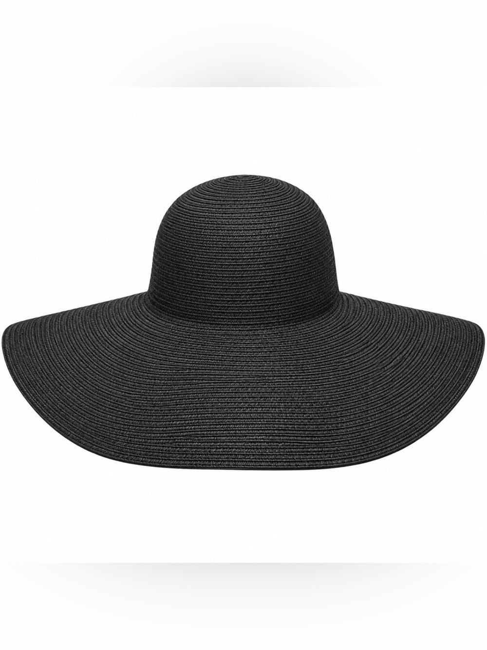 Black Wide Brim Woven Sun Hat | Statement Summer Hat